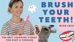 Learn to Brush Your Teeth with CeCe! I Sing the Kids Toothbrushing Song I Baby Learning Video