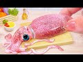 Quick & Easy Recipes 🦑 Tasty Miniature Fried Stuffed Squid 🏊 Japanese Food Tina Mini Cooking