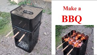 How to make a barbeque with OIL CAN | homemade barbeque grill | BBQ बनाने का तरीका