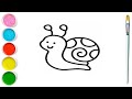 How to draw snail drawing easy by step | snail drawing and coloring tutorials@Izamnaart1