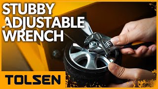 TOLSEN Stubby Adjustable Wrench with 30 mm Jaw Opening for Plumbing Automotive and Industry