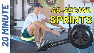 PELOTON of Rowing Workouts? 20 Minute Sprint Intervals - Lap Yourself!
