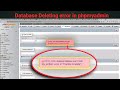 Database deleting error in phpmyadmin