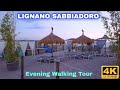 Lignano Sabbiadoro, Italy  || Walking in the Evening 4K UHD