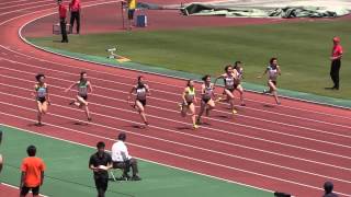 東日本実業団2015女子100m予選2組 北風沙織 11.74(0.0)