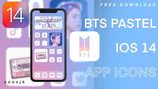 FREE BTS LOVE YOURSELF PASTEL iOS 14 / ANDROID HOME SCREEN KPOP APP ICONS ♡ XOASJK ART