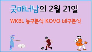 2월 21일 wkbl분석 , kovo분석 , 스포츠분석 , 프로토분석 , 농구분석 , 배구분석