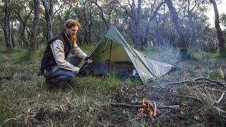 Cold Winter Tarp Camping in the Australian Bush