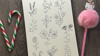 12 flower doodles you must know | Easy Floral drawing | beginner friendly