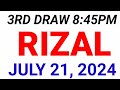 STL - RIZAL July 21, 2024 3RD DRAW RESULT