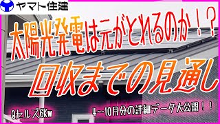 【太陽光発電】～太陽光発電は元がとれるのか！？～172万円太陽光パネル（Qセルズ6Kw）2024年4～10月分の発電・売電データ公開！【ヤマト住建】