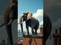 elephant stuck on the roof 🐘🐘 shorts elephant building animals elephatadventure