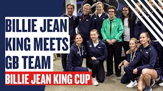 Tennis legend Billie Jean King meets the British athletes | LTA