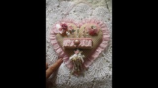 SOLD - Padded Shabby Chic Heart Holder Tutorial \u0026 Stickpins - jennings644