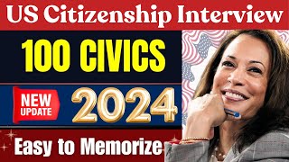 2024 (Full Answers) USCIS Official 100 Civics Questions & Answers for US Citizenship Interview 2023