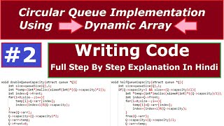 Circular Queue | Circular Queue Implementation using dynamic array | writing code | part 2
