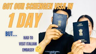 ITALY SCHENGEN VISA IN 1 DAY BUT WITH A REPORT BACK STAMP