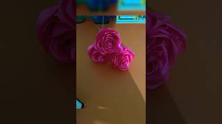 Pink satin ribbon rose making🥀💕#bouquet #shorts #ribbonart #shorts #ytshorts #craft #ribbonflower