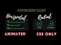 How to make animated Horizontal and Radial progress bars using Pure CSS