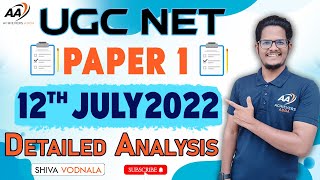 UGC NET 2022 Paper 1 Analysis | 12th July 2022 | #AchieversAdda #ugcnetpaper1 #ugcnet2022