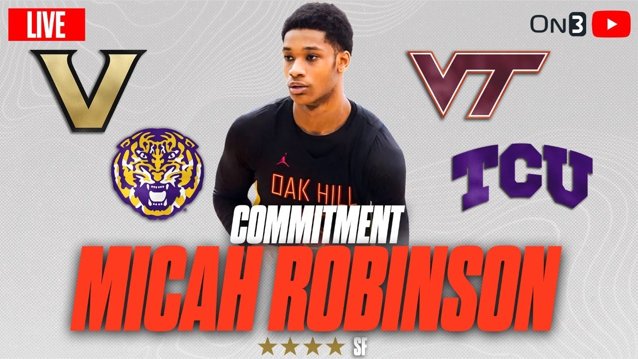 Micah Robinson LIVE COMMITMENT | Will 4-Star SF Choose TCU, Vanderbilt ...