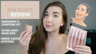 KKW Beauty Review/Unboxing : Contour and Highlight Kit, Ultra Light Beam Duo and Liquid Lipsticks