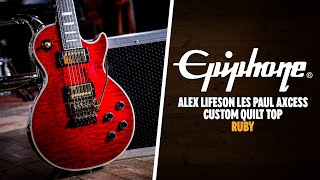 Peach Picks | Epiphone Alex Lifeson Les Paul Axcess Custom Quilt Ruby