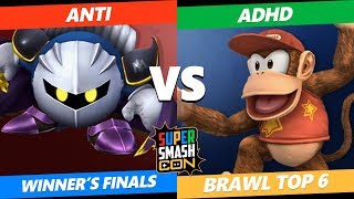 SSC 2019 SSBB - T1 Anti (Meta Knight) VS  ADHD (Diddy Kong) Smash Brawl Winner's Finals