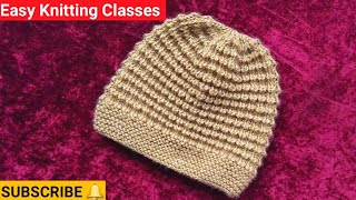 Knitting Very Easy (2 to 4 Year) Baby Cap  | full tutorial in Hindi | @EasyKnittingClasses