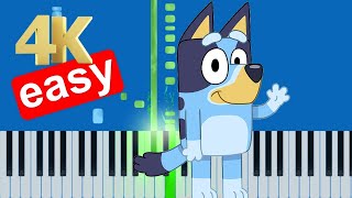 Bluey Theme Song (Slow Easy) Beginner Piano Tutorial 4K