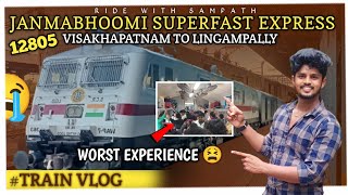 Janmabhoomi Superfast Express - 12805 | Worst Experience 🤮 | Visakhapatnam To Lingampally Train Vlog