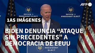 Biden denuncia "asalto sin precedentes" a democracia de EEUU | AFP