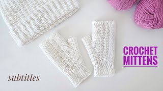 Crochet mittens with anatomical finger / crochet mittens for women