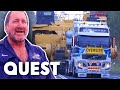 Massive Mining Machine Needs Two Trucks To Travel Up Steep Road | Outback Truckers