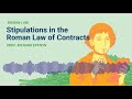 stipulations in the roman law of contracts no. 86 lecture