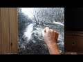 Time lapse drawing 'Riverbank II' - Charcoal and graphite