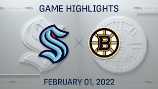 NHL Highlights | Kraken vs. Bruins - Feb. 1, 2022