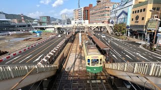 長崎市街の歩道橋からの風景