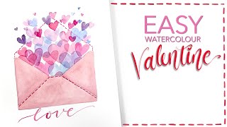 Easy Watercolour Valentine!