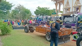 สุดอรังการ ขบวนรถบรรทุกสายบุญรถเยอะมาก  วัดตาดม อ.ขุขัน จ.ศรีษเกต