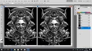 tutorial pisah warna sablon grayscale dikain hitam