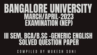 BU-MARCH-23 III SEM BCA/BSC SOLVED QUESTION PAPER-GENERIC ENGLISH