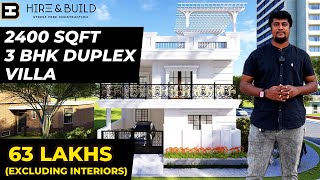 40x50 house plan with garden | 2400 sft north facing 3bhk duplex house walkthrough with cost