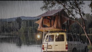 Tent on the Car, Camping in the Rain.! Relax or Sleep with Thunderstorm