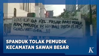 Spanduk Tolak Pemudik Tanpa Bebas Covid 19