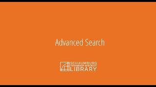 Using our Catalog's Advanced Search Feature