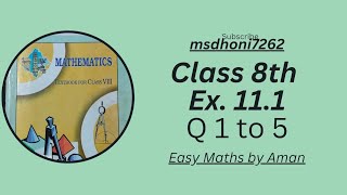 Class 8th Ex. 11.1 Q 1 to 5 Direct and Inverse Proportions Part 1