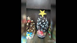 diy Christmas pine cone tree #shorts  #viral #viralvideo #christmastree #christmascrafts