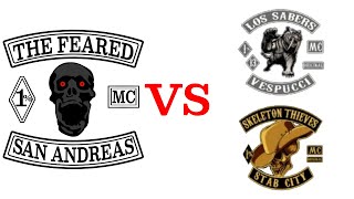 GTA Online: The Feared MC vs Skeleton Thieves MC & Los Sabers MC