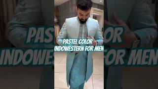 Pastel colour Indo Western for Men | 3 piece Sherwani #groom #wedding #sherwani sangeet#indowestern